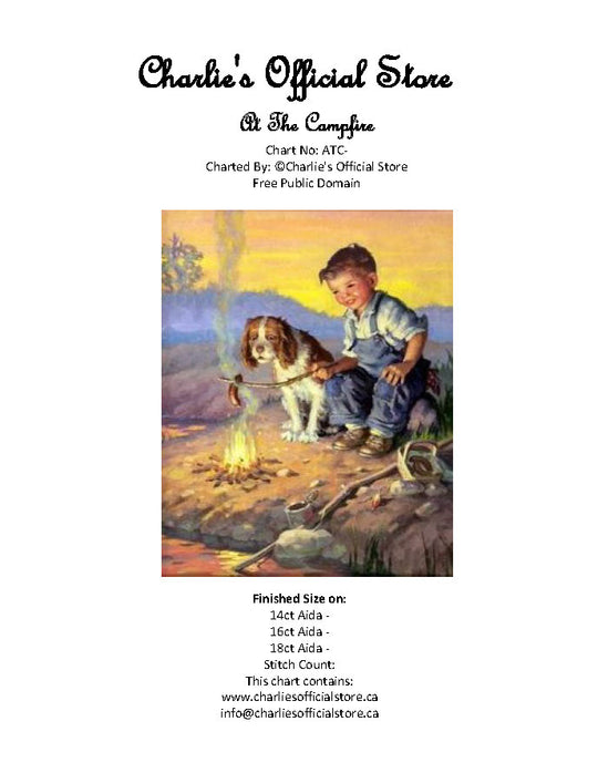 Counted Cross Stitch At The Campfire Digital Download Charlie's Official Store