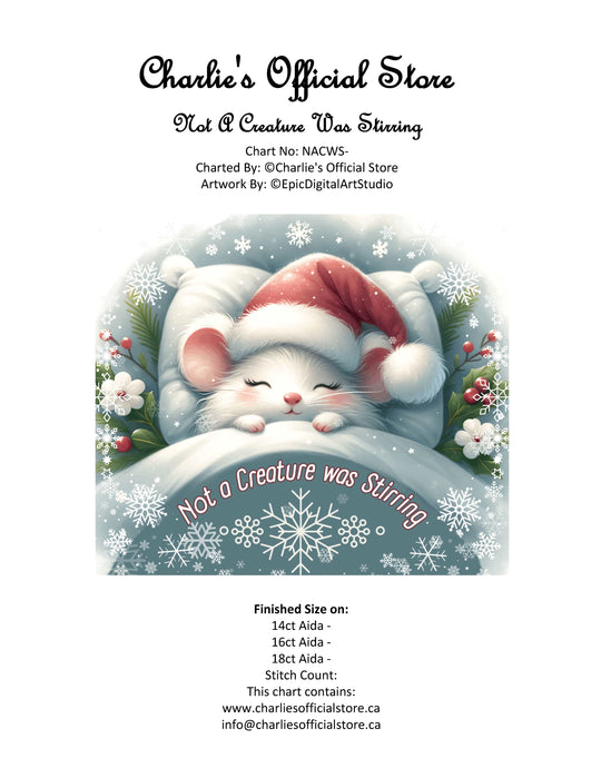 Counted Cross Stitch Not A Creature Was Stirring 11ct & 14ct Digital Download PDF Files Charlie's Official Store