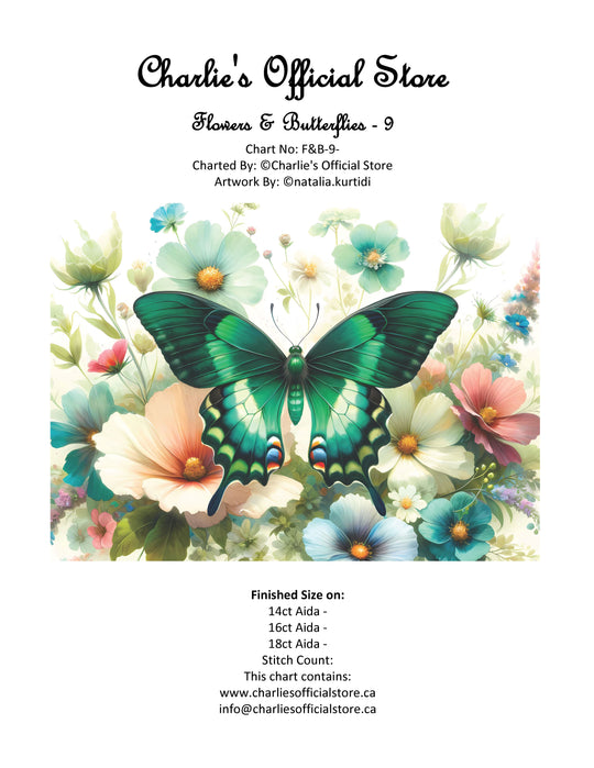 Counted Cross Stitch Flowers & Butterflies - 3 Digital Download (Copy) Charlie's Official Store