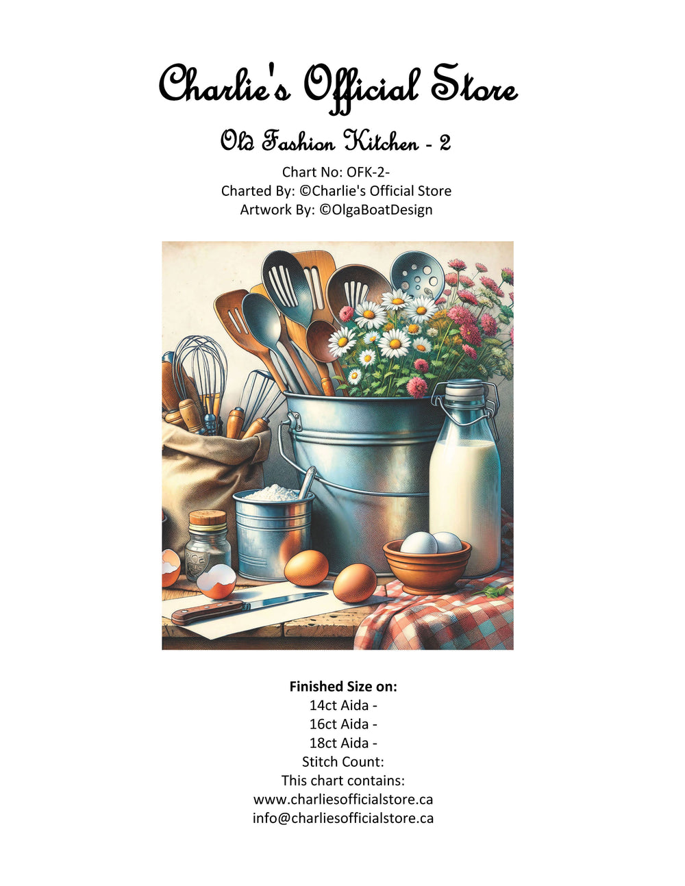 Counted Cross Stitch Old Fashion Kitchen - 2 Digital Download PDF Files Charlie's Official Store