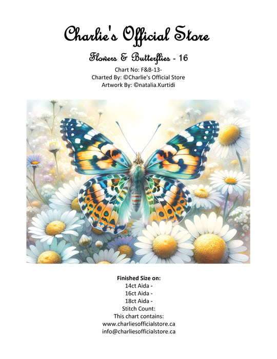 Counted Cross Stitch Flowers & Butterflies - 16 Digital Download PDF (Copy) Charlie's Official Store