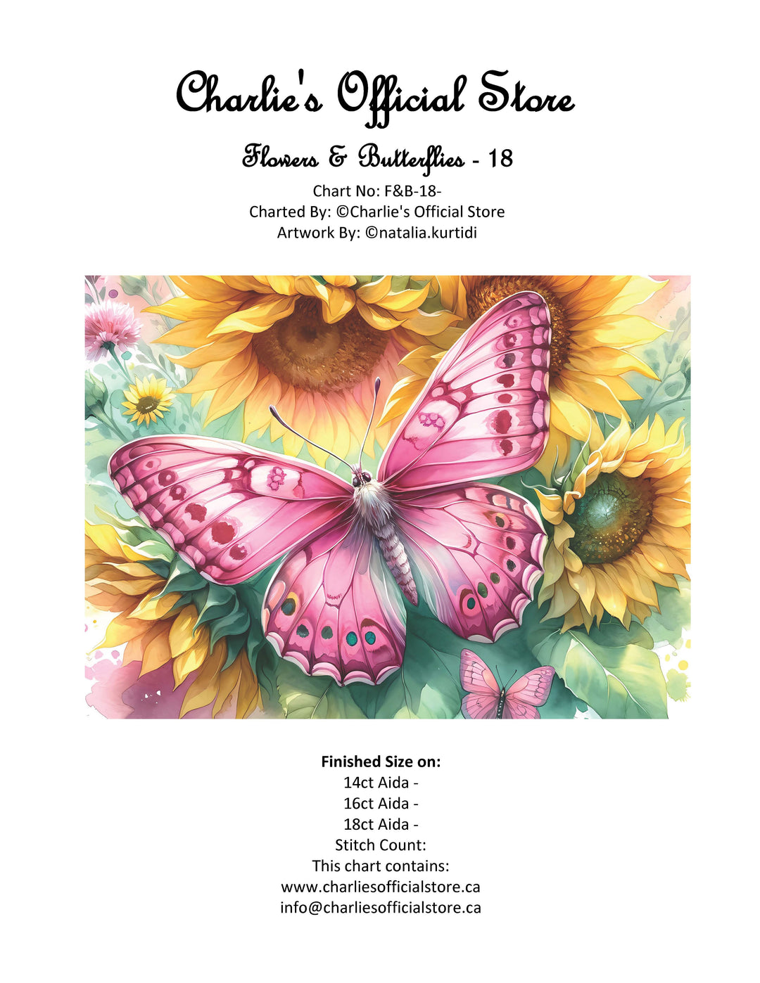 Counted Cross Stitch Flowers & Butterflies - 18 Digital Download PDF Charlie's Official Store