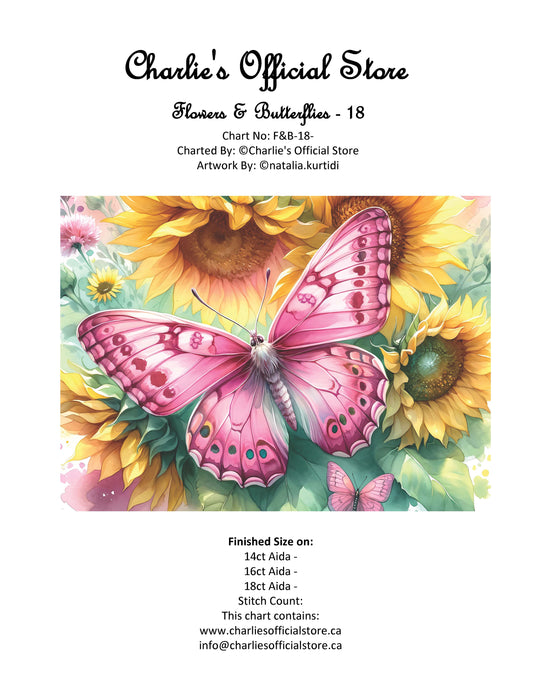 Counted Cross Stitch Flowers & Butterflies - 18 Digital Download PDF Charlie's Official Store