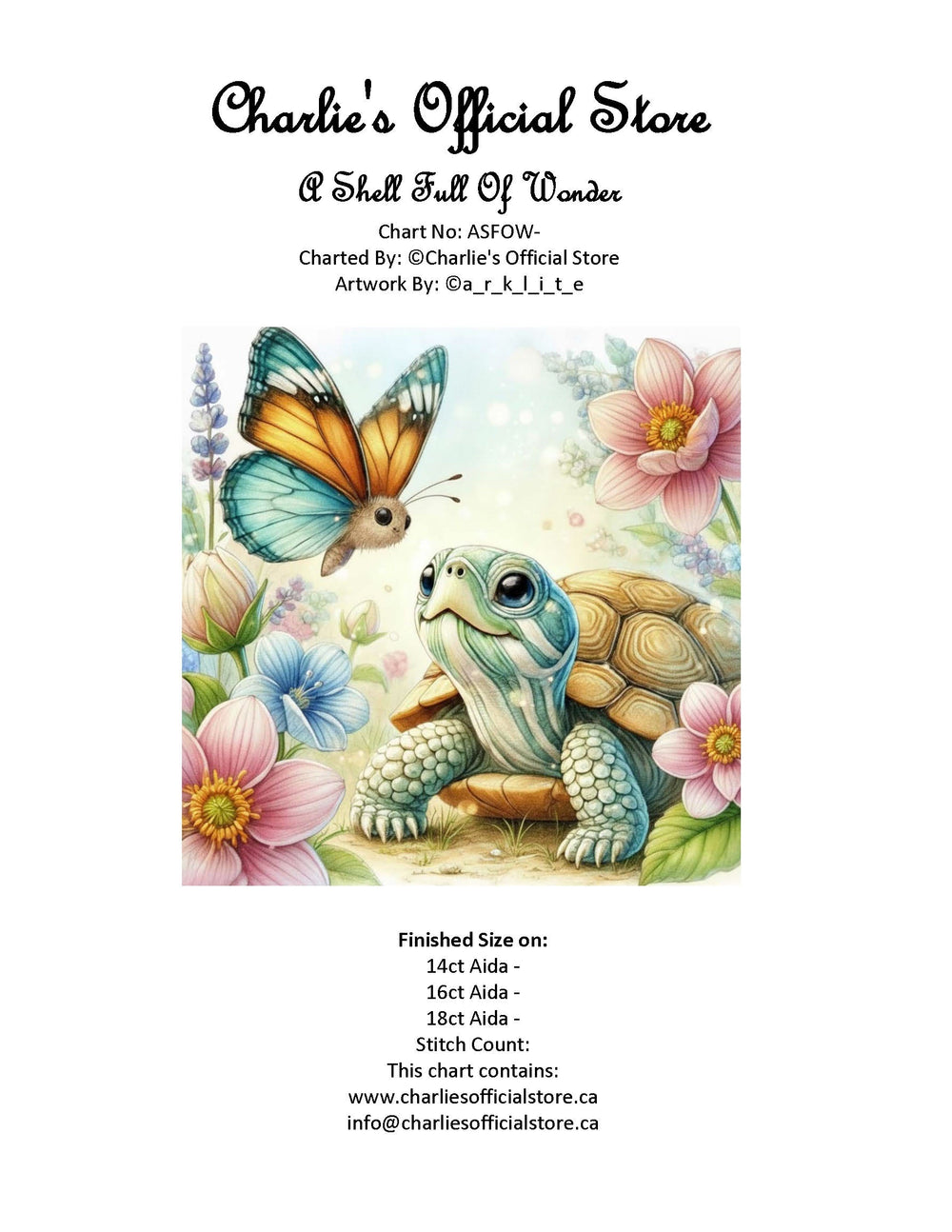 Counted Cross Stitch - A Shell Full Of Wonder - Digital Download PDF File Charlie's Official Store