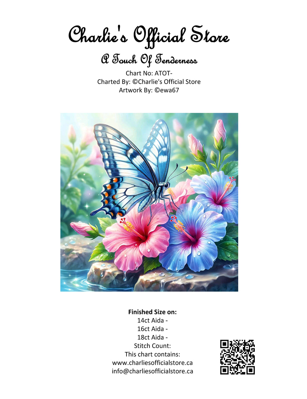 Counted Cross Stitch - A Touch Of Tenderness - Digital Download PDF File Charlie's Official Store