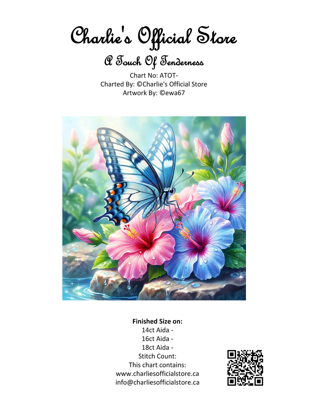 Counted Cross Stitch - A Touch Of Tenderness - Digital Download PDF File Charlie's Official Store