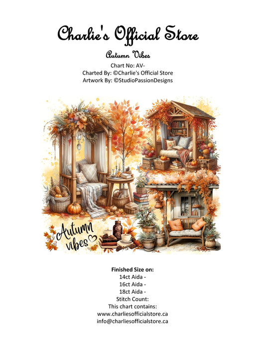 Counted Cross Stitch - Autumn Vibes - Digital Downlod PDF (Copy) Charlie's Official Store