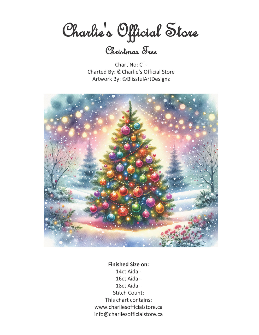 Counted Cross Stitch - Christmas Tree - Digital Download PDF File (Copy) Charlie's Official Store