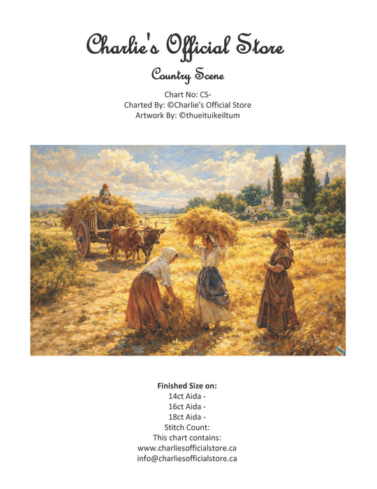 Counted Cross Stitch - Rustic Horse At The Floral Fence - Digital Download PDF File Charlie's Official Store