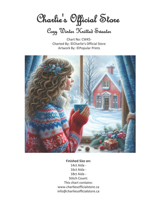 Counted Cross Stitch - Cozy Winter Knitted Sweater - Digital Download PDF File (Copy) Charlie's Official Store