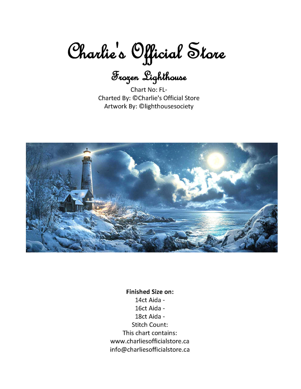 Counted Cross Frozen Lighthouse Digital Download PDF Format Charlie's Official Store