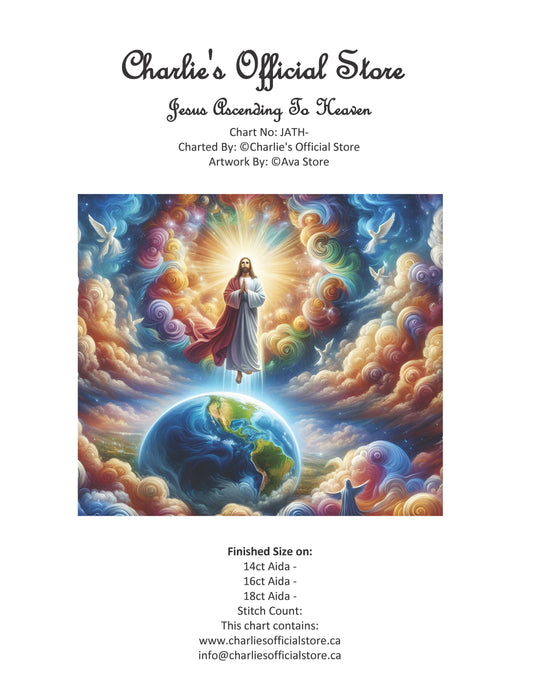 Counted Cross Stitch Jesus Ascending To Heaven Digital Download PDF File (Copy) Charlie's Official Store