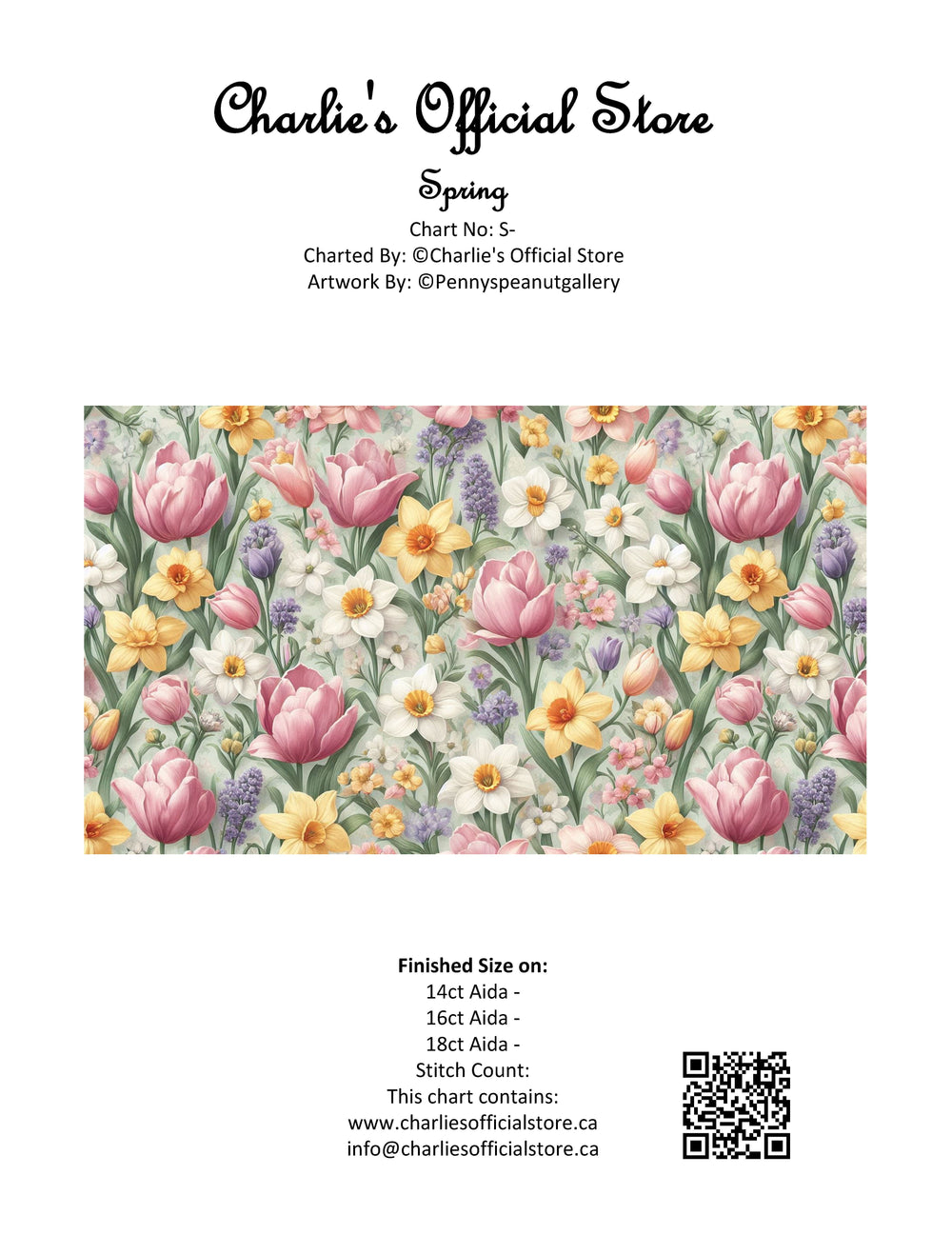 Counted Cross Stitch - Spring - Digital Download PDF File Charlie's Official Store