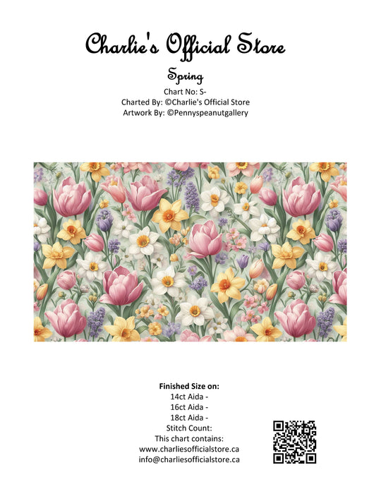 Counted Cross Stitch - Spring - Digital Download PDF File Charlie's Official Store