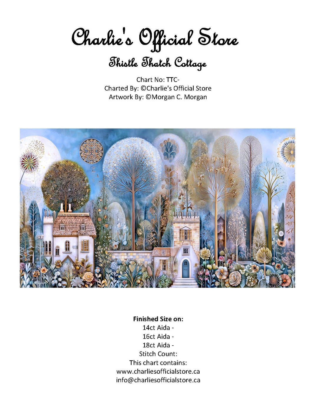 Counted Cross Stitch - Thistle Thatch Cottage - Digital Downlod PDF (Copy) Charlie's Official Store