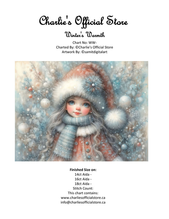 Counted Cross Stitch Winter's Warmth Full Coverage Digital Download PDF File Charlie's Official Store