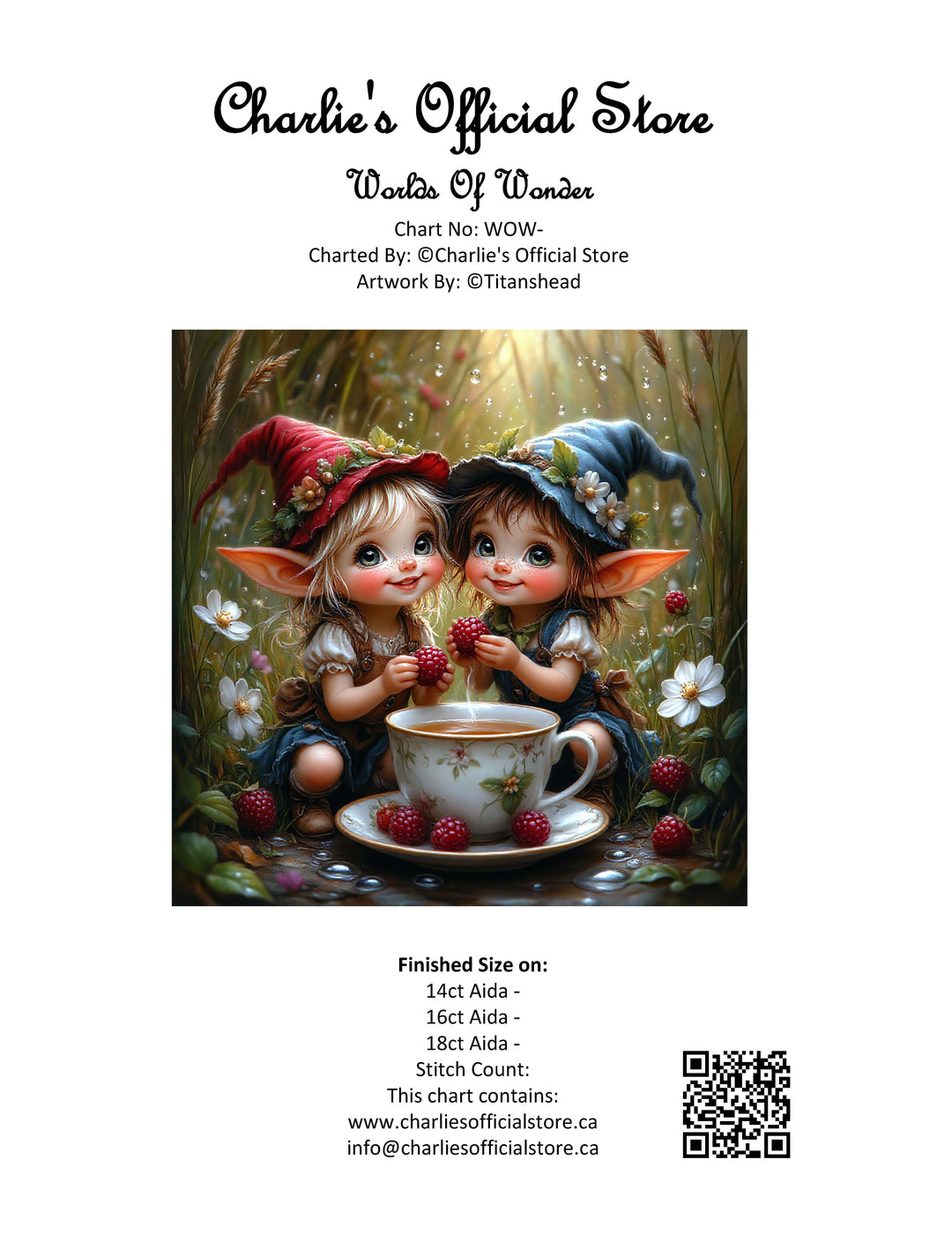 Counted Cross Stitch - Worlds Of Wonder - Digital Download PDF File Charlie's Official Store