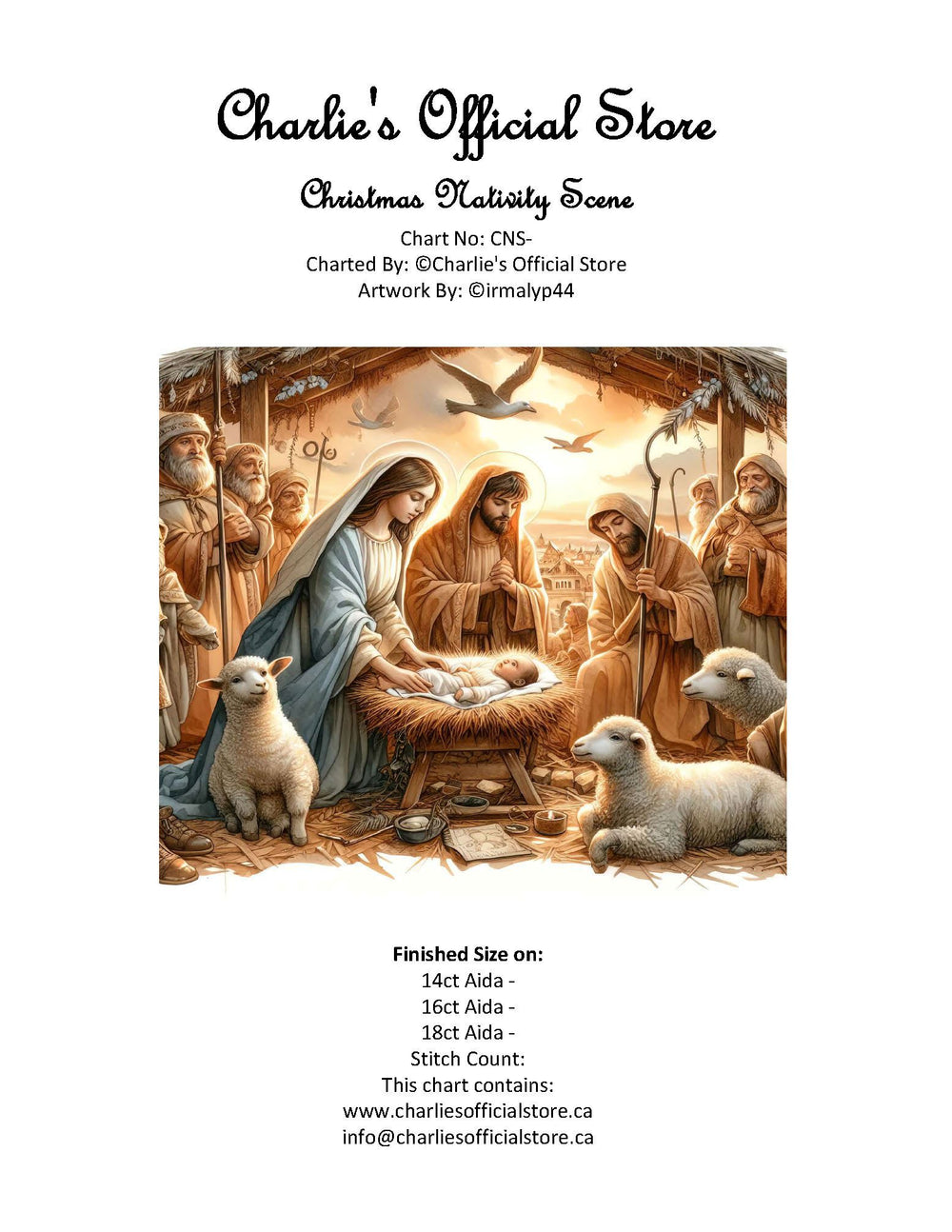 Counted Cross Christmas Nativity Scene Digital Download PDF Format (Copy) Charlie's Official Store