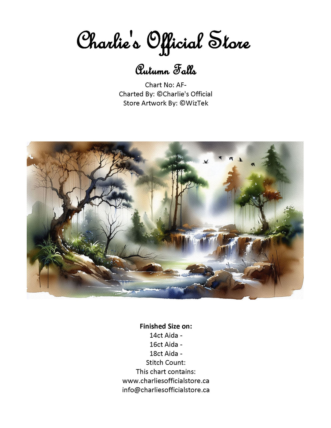 Counted Cross Autumn Falls Digital Download PDF Format Charlie's Official Store