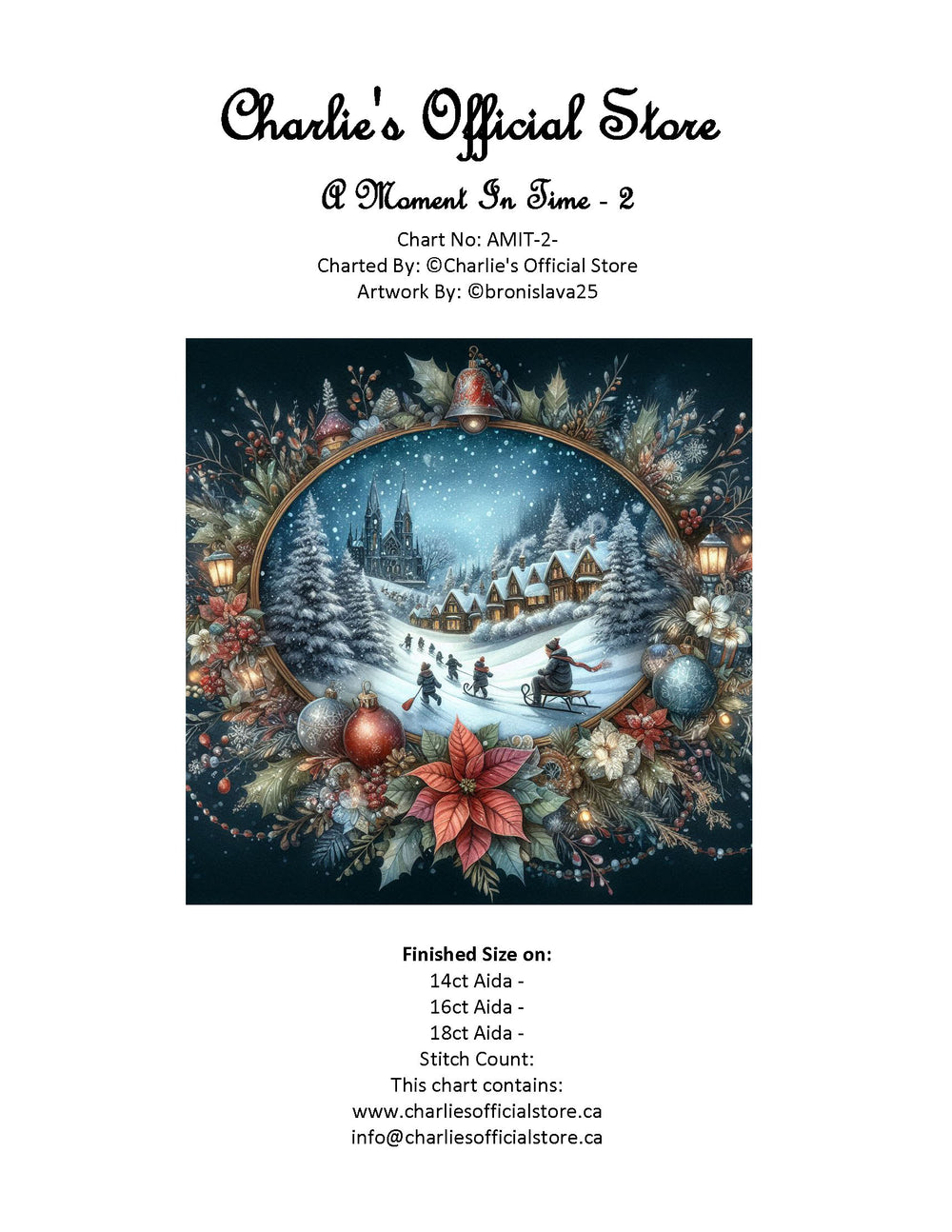 Counted Cross Stitch A Moment In Time -2 Full Coverage Digital Download PDF File Charlie's Official Store