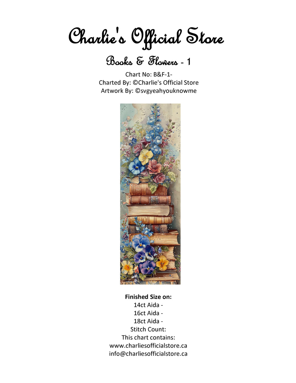 Counted Cross Stitch Books & Flowers - 1 Download PDF Files Charlie's Official Store