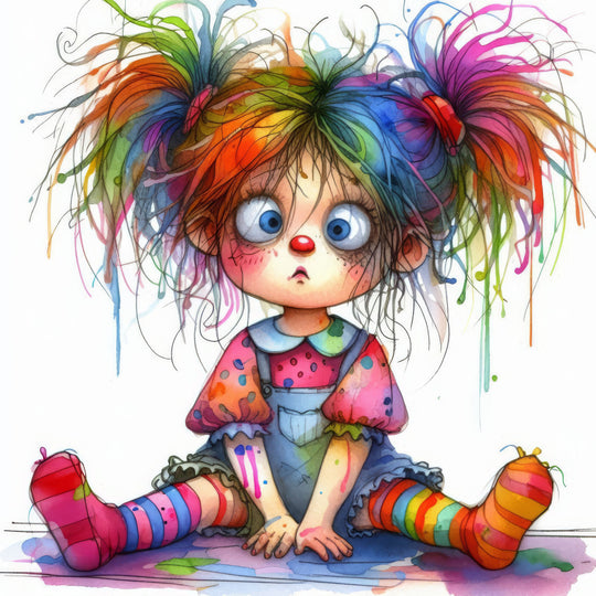 Diamond Painting Little Girl With Frazzled Hair #8 Full Drill Round & Square Full Coverage Charlie's Official Store