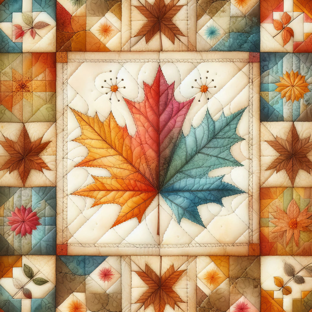 Counted Cross Stitch Fall Leaf Quilt #1 / 11ct & 14ct Digital Download PDF Files Charlie's Official Store