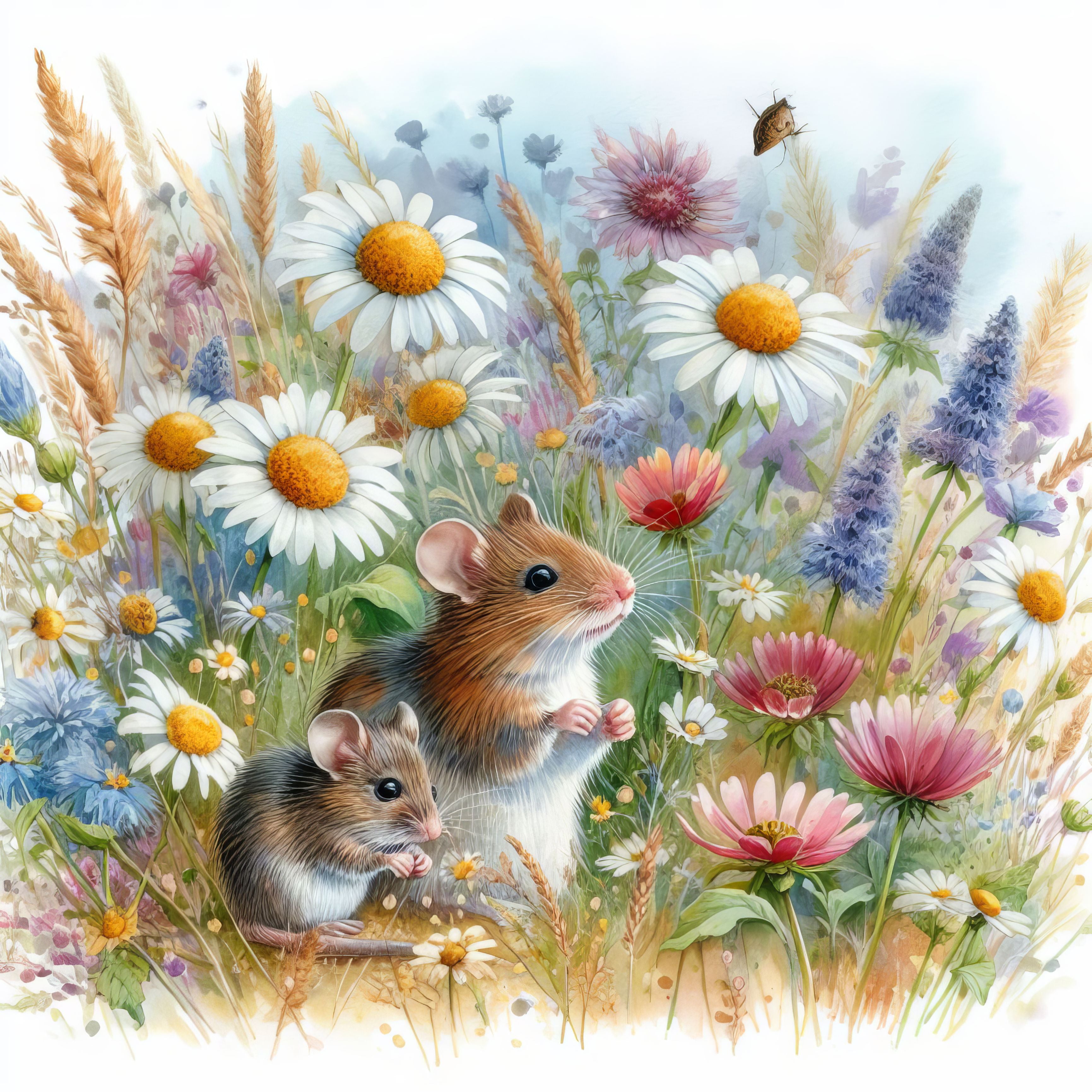 Counted Cross Stitch - Meadow Mice - Full Coverage Digital Download PDF File Charlie's Official Store