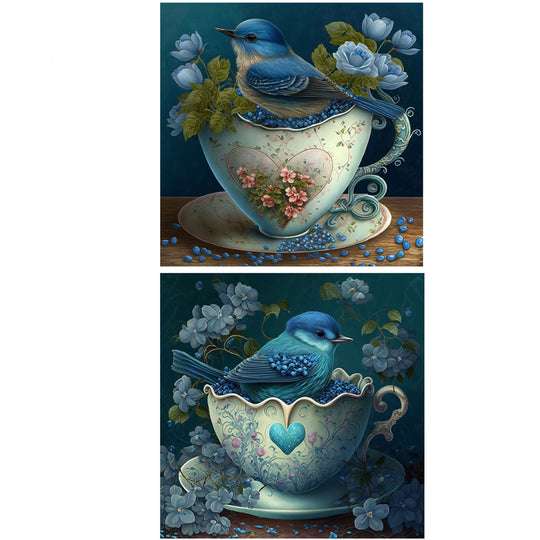 Collection A & B Romantic Cup 1 & 2 Counted Cross-Stitch Digital Download - Charlie's Diamond Painting