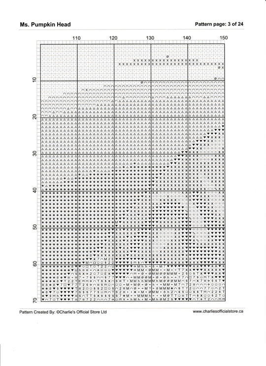 Ms. Pumpkin Head Counted Cross Stitch  Digital Download - Charlie's Diamond Painting