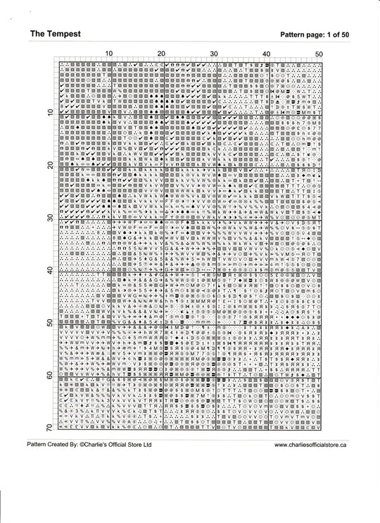 The Tempest Counted Cross Stitch Digital Download - Charlie's Diamond Painting
