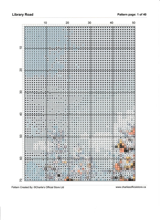 Library Road Counted Cross-Stitch Digital Download - Charlie's Diamond Painting