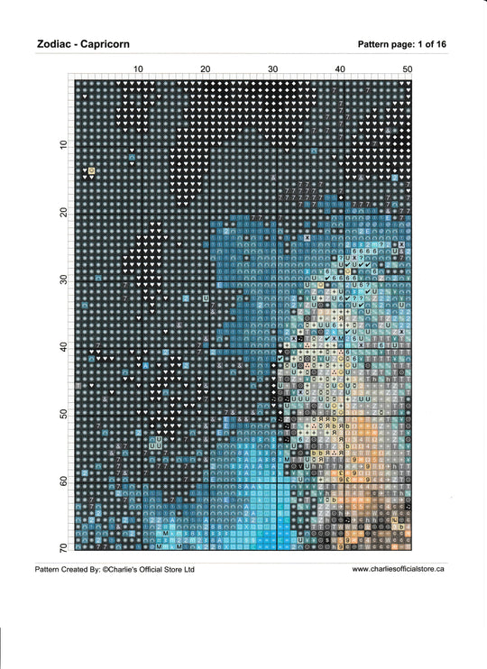 Zodiac - Capricorn Counted Cross Stitch Digital Download - Charlie's Diamond Painting