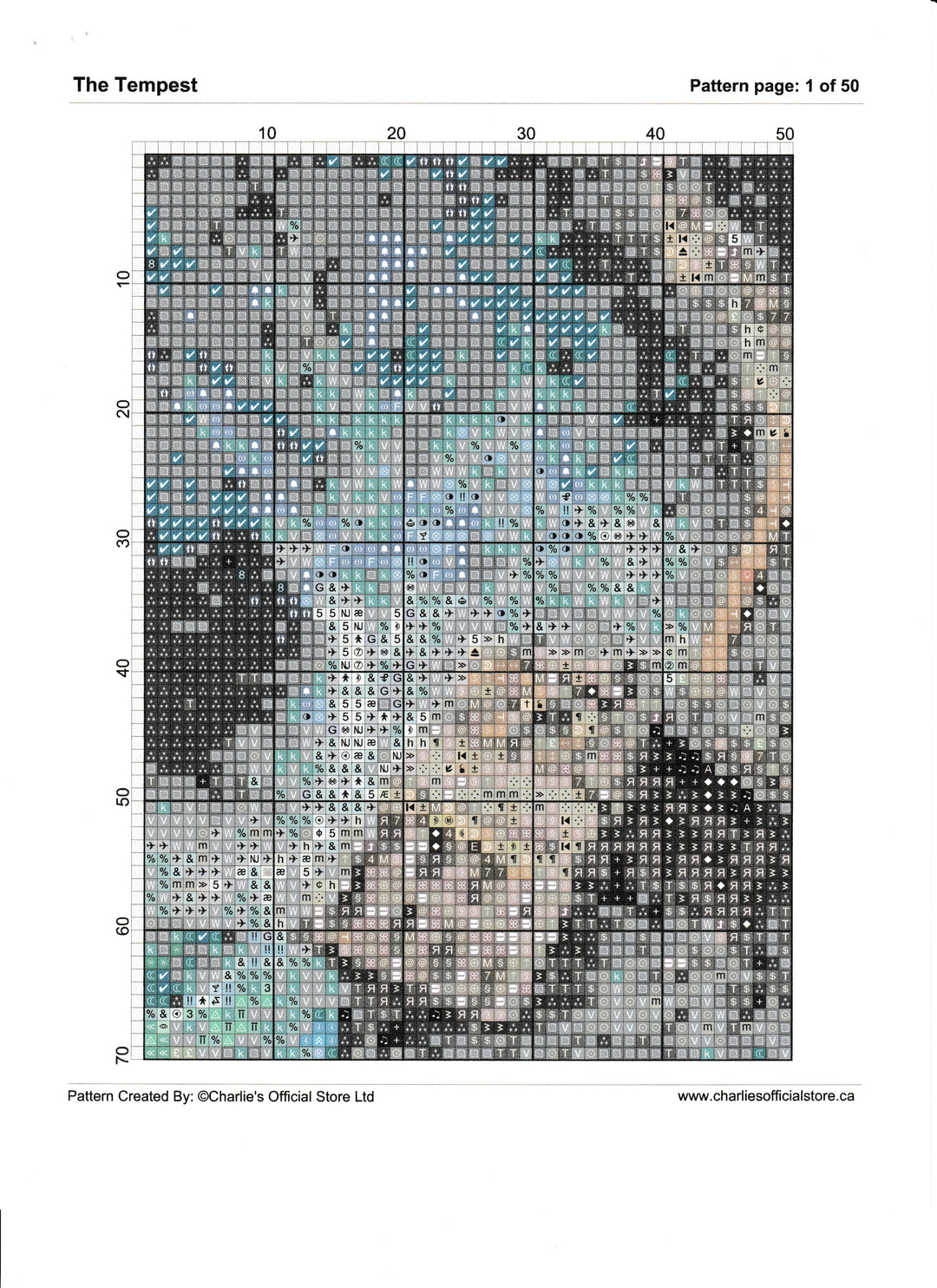 The Tempest Counted Cross Stitch Digital Download - Charlie's Diamond Painting