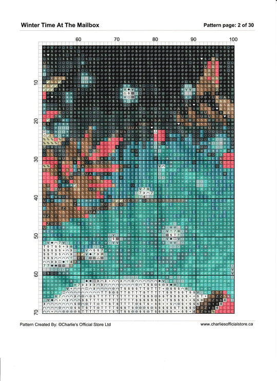 Winter Time At The Mailbox Counted Cross Stitch Digital Download - Charlie's Diamond Painting