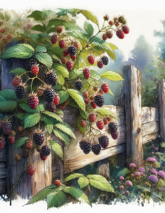 Diamond Painting Berries On A Fence Full Drill Charlie's Official Store