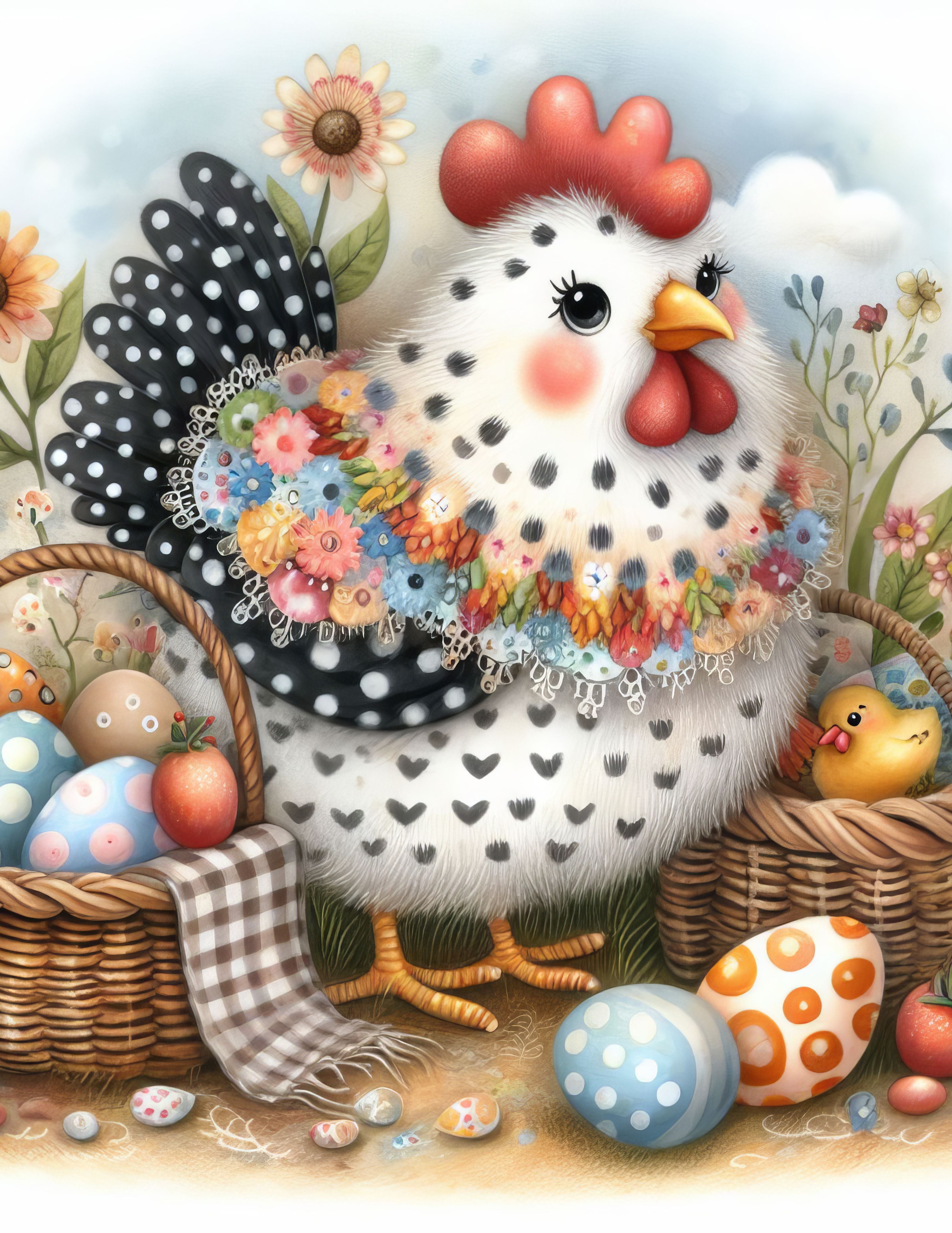 Counted Cross Stitch Calico Chicken - 1 Digital Download Charlie's Official Store