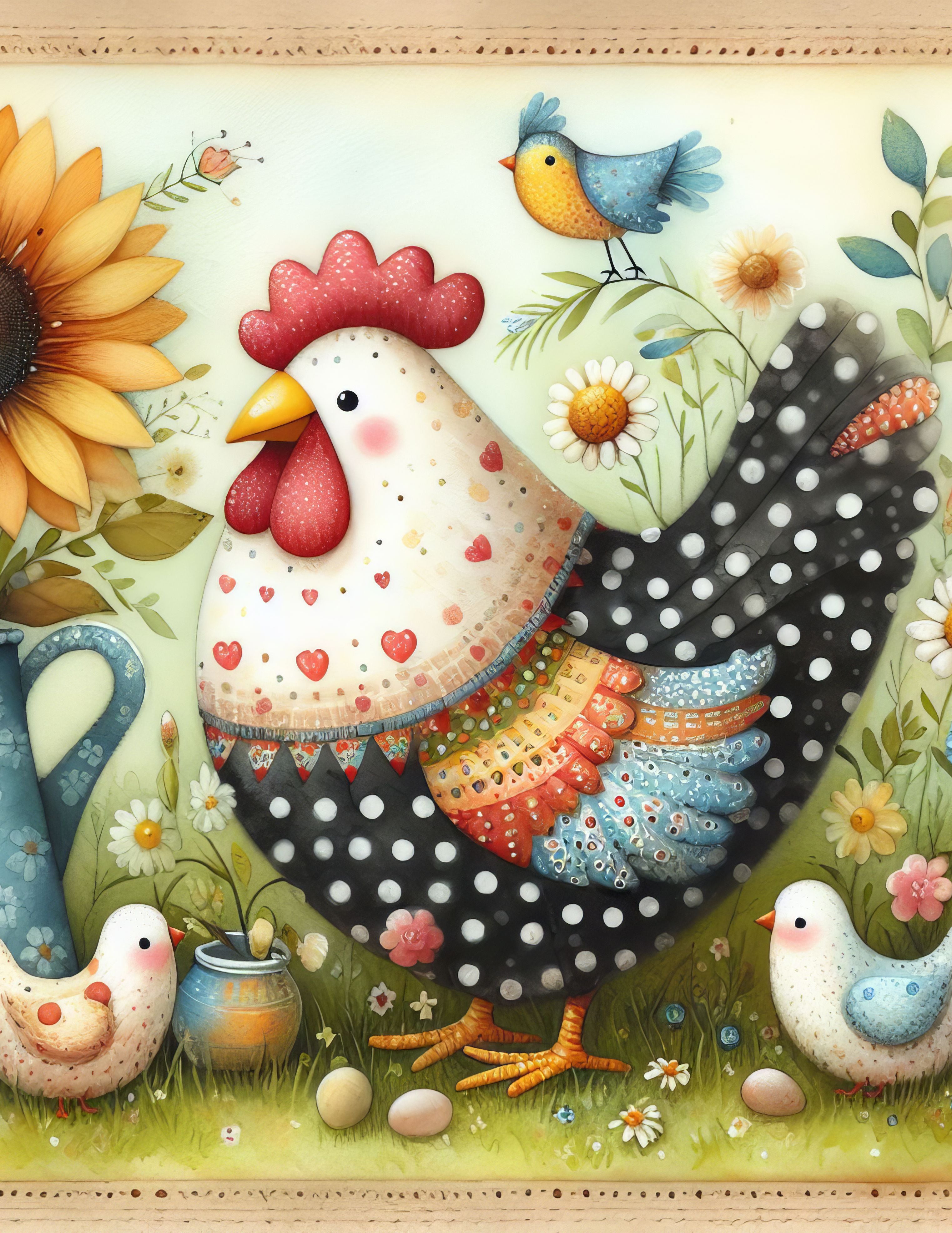 Counted Cross Stitch Calico Chicken - 25 Digital Download Charlie's Official Store