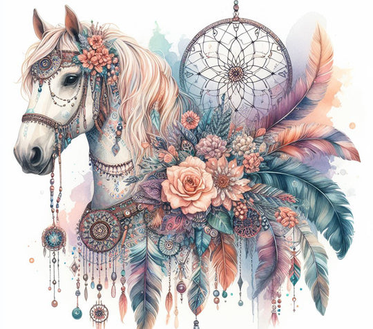 Counted Cross Stitch Floral Boho Horse Digital Download Charlie's Official Store