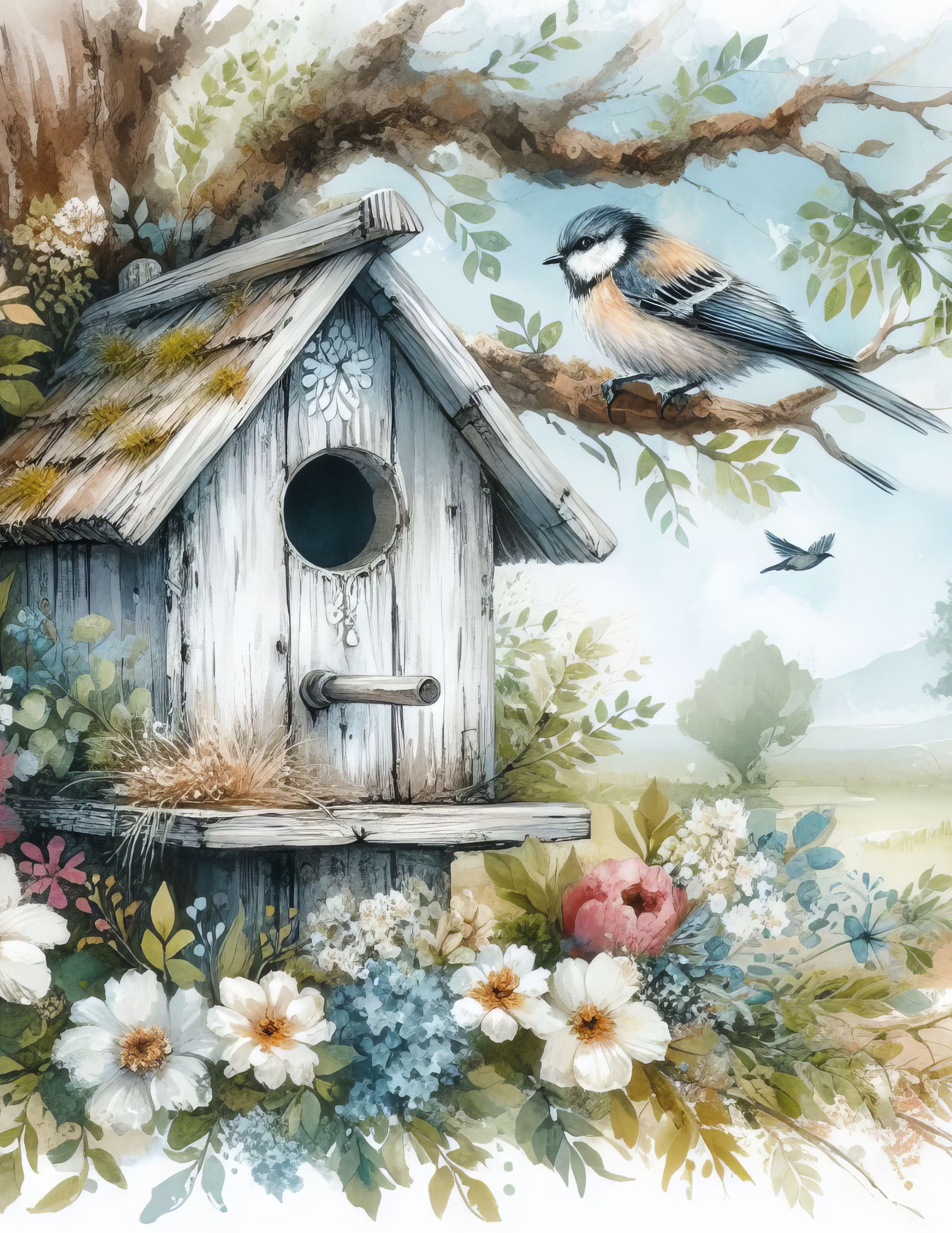 Counted Cross Stitch White Bird House - 2 Digital Download Charlie's Official Store