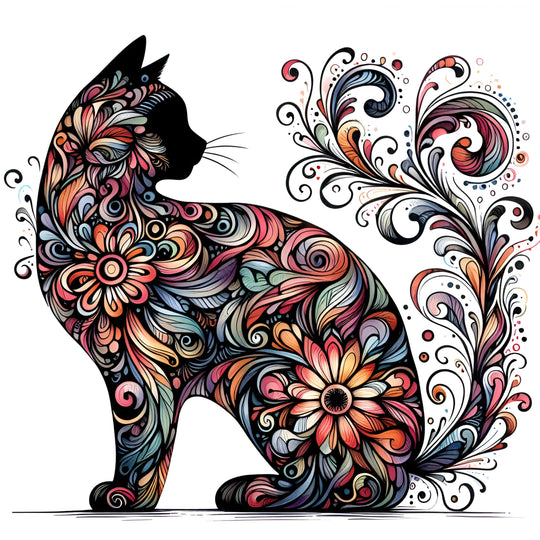 Counted Cross Stitch - Abstract Silhouette Cat - Digital Download PDF download file (Copy) Charlie's Official Store