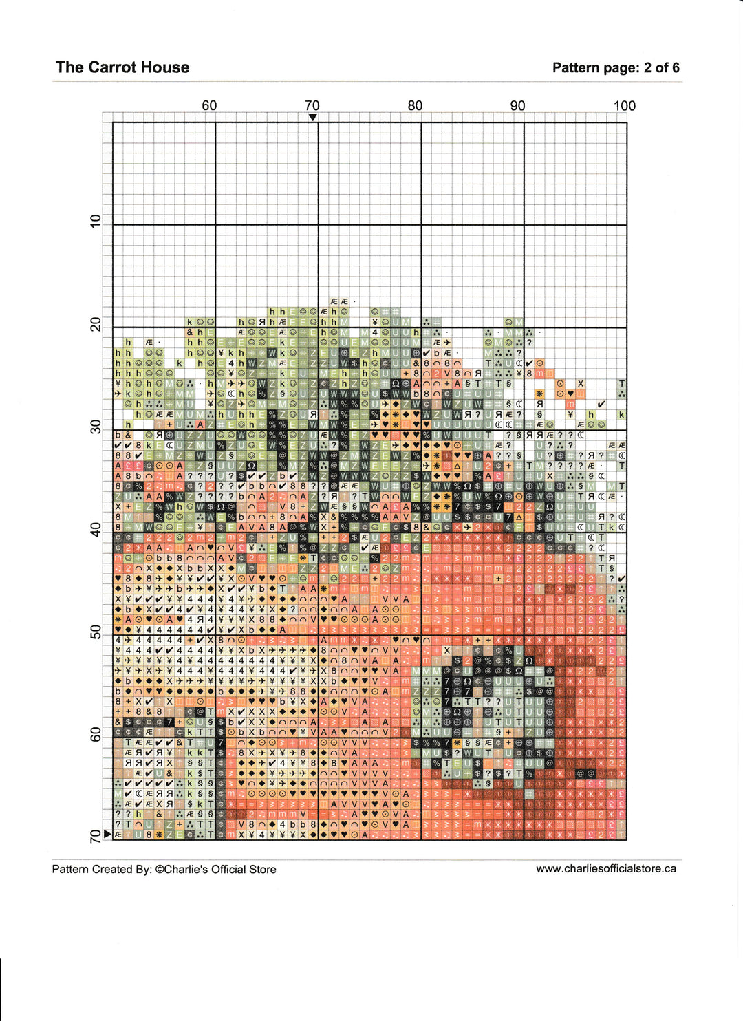 Counted Cross Stitch Partial Carrot House Digital Download Charlie's Official Store