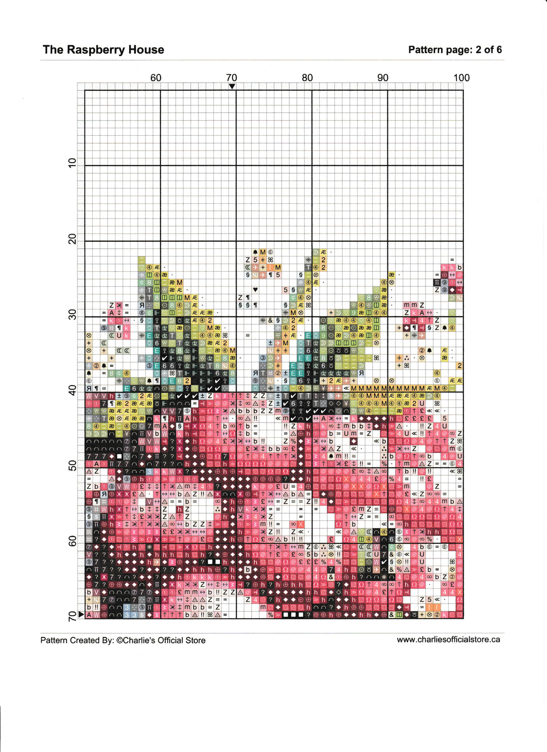 Counted Cross Stitch The Raspberry House Digital Download Charlie's Official Store