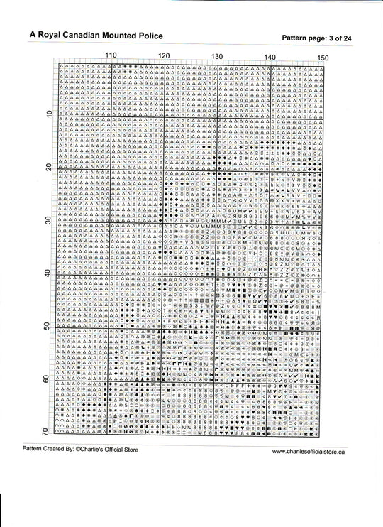 Counted Cross Stitch - A Royal Canadian Mounted Police - Digital Download PDF download file