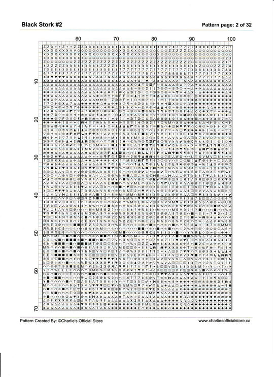 Counted Cross -Black Stork #2 - Full Coverage Digital Download PDF Format