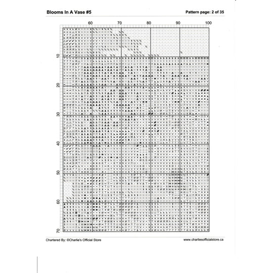 Counted Cross Stitch - Blooms In A Vase #5 - Digital Download PDF Charlie's Official Store