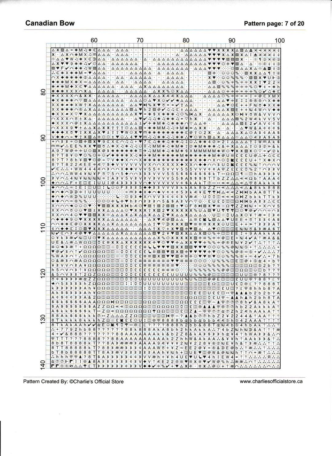 Counted Cross Stitch - Canadian Bow - Digital Download PDF download file