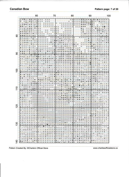 Counted Cross Stitch - Canadian Bow - Digital Download PDF download file