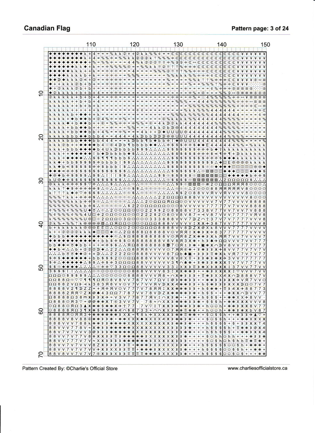 Counted Cross Stitch - Canadian Flag - Digital Download PDF download file