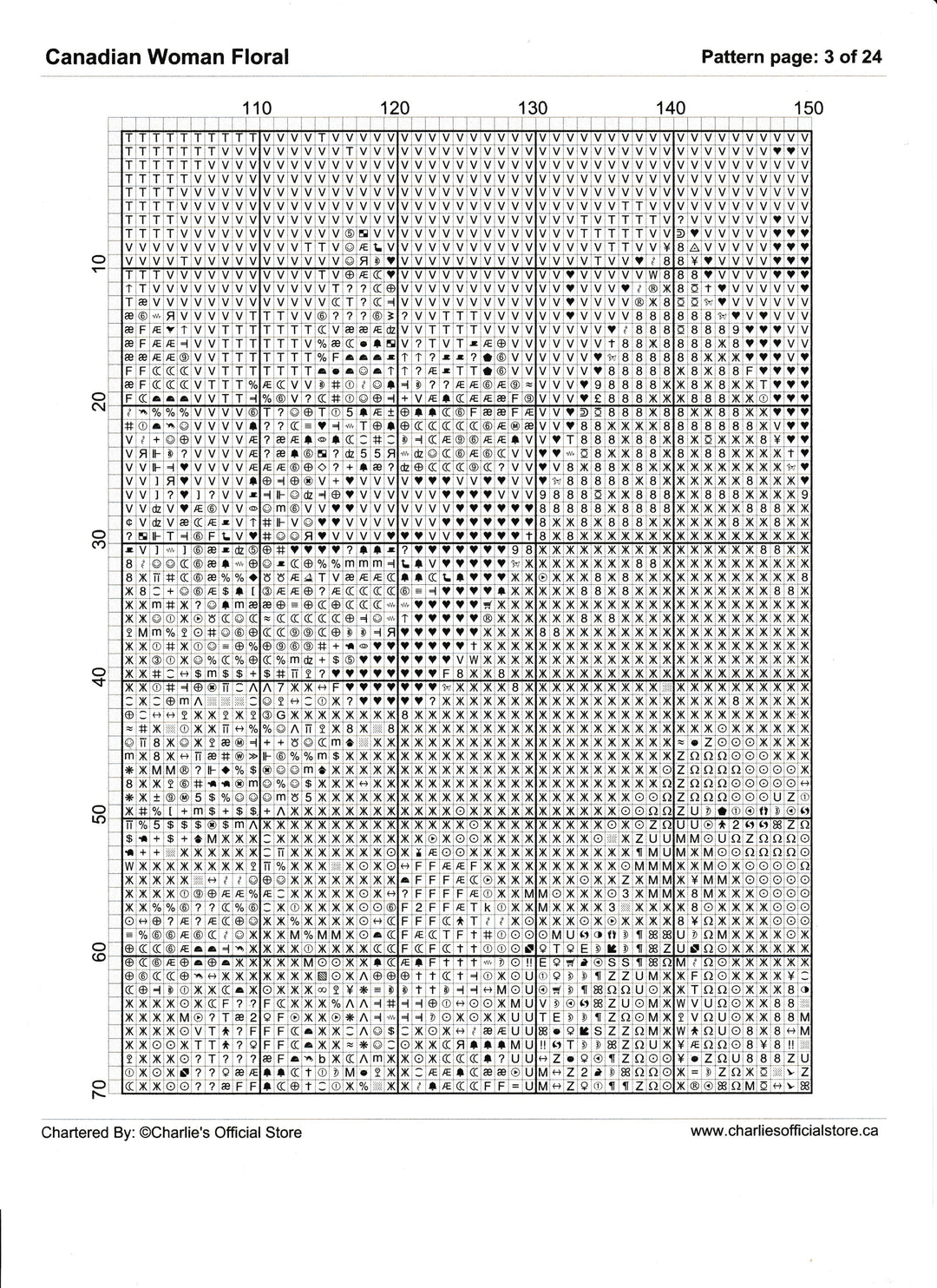 Counted Cross Stitch - Canadian Woman Floral - Digital Download PDF download file (Copy) Charlie's Official Store